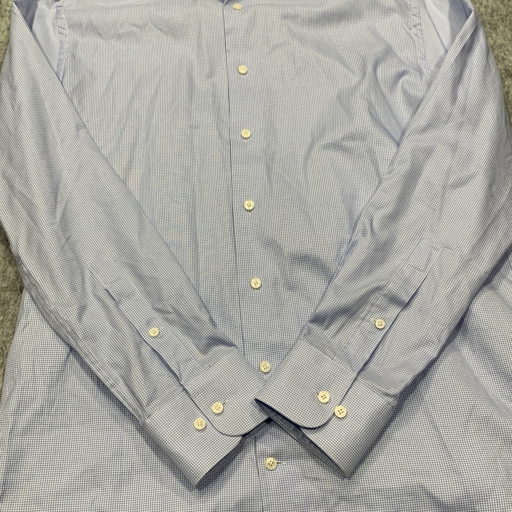 Suit Supply Cotton Two Ply Men's Blue Button Up Shirt - Size 42/16.5 - Picture 4 of 15